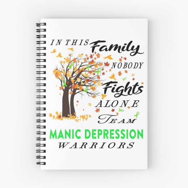 Item preview, In This Family No One Fight Alone Manic Depression Awareness ribbon tree designed and sold by radianen.