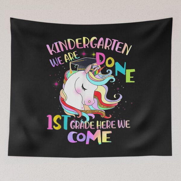 Item preview, Kindergarten We Are Done 1st Grade Here We Come Unicorn T-Shirt designed and sold by Expand-colombus.