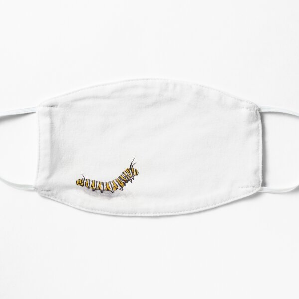 Tiny watercolour Monarch Caterpillar Flat Mask