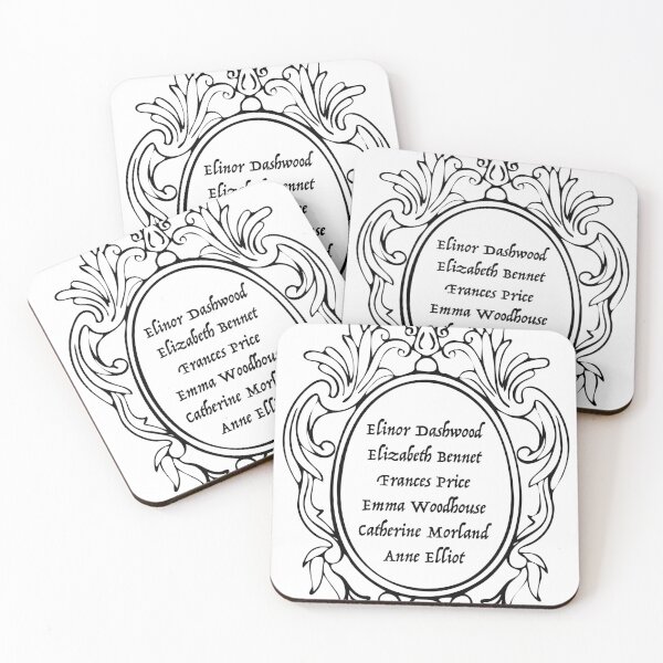Item preview, Elinor Dashwood Elizabeth Bennet Frances Price Emma Woodhouse Catherine Morland Anne Elliot - Fancy Black designed and sold by Floralife.