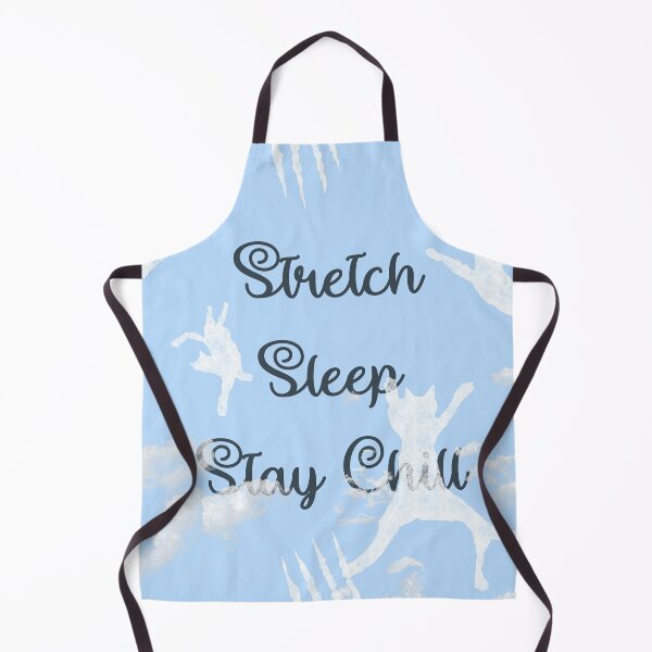 Item preview, Stretch, Sleep, Stay Chill Cute Sleeping Cats on Cloud Nine - Chalkboard Style x Cloudy Sky Blue - Sleeping is My Favorite Pastime - Seamless Repeating Pattern designed and sold by sthNnth.