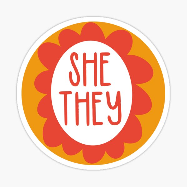 She They Pronoun Sticker For Sale By Embaerrawr Redbubble 7547