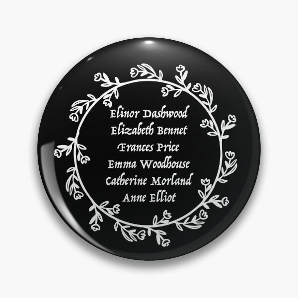 Item preview, Elinor Dashwood Elizabeth Bennet Frances Price Emma Woodhouse Catherine Morland Anne Elliot - Circle White designed and sold by Floralife.