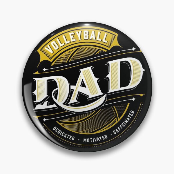 Item preview, Volleyball Dad | Vintage Ornate Typography: Dedicated. Motivated. Caffeinated designed and sold by 804 Volleyball Swag  Volleyball Merch for players and fans.