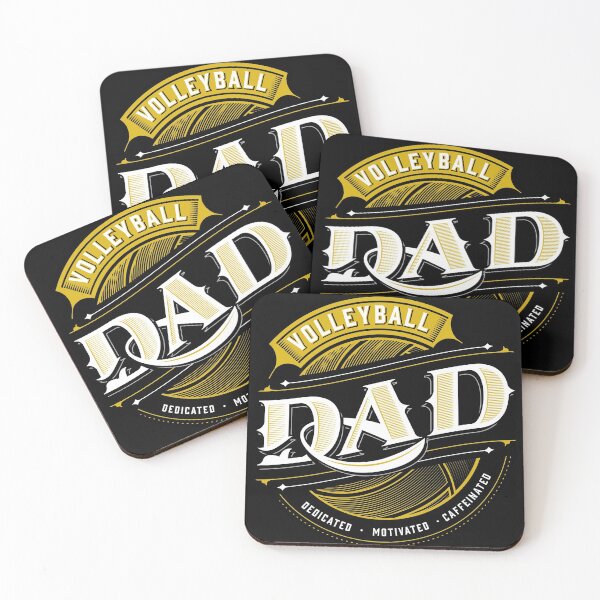 Item preview, Volleyball Dad | Vintage Ornate Typography: Dedicated. Motivated. Caffeinated designed and sold by 804 Volleyball Swag  Volleyball Merch for players and fans.