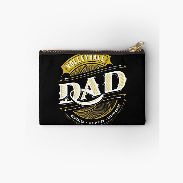 Item preview, Volleyball Dad | Vintage Ornate Typography: Dedicated. Motivated. Caffeinated designed and sold by 804 Volleyball Swag Volleyball Merch for players and fans.
