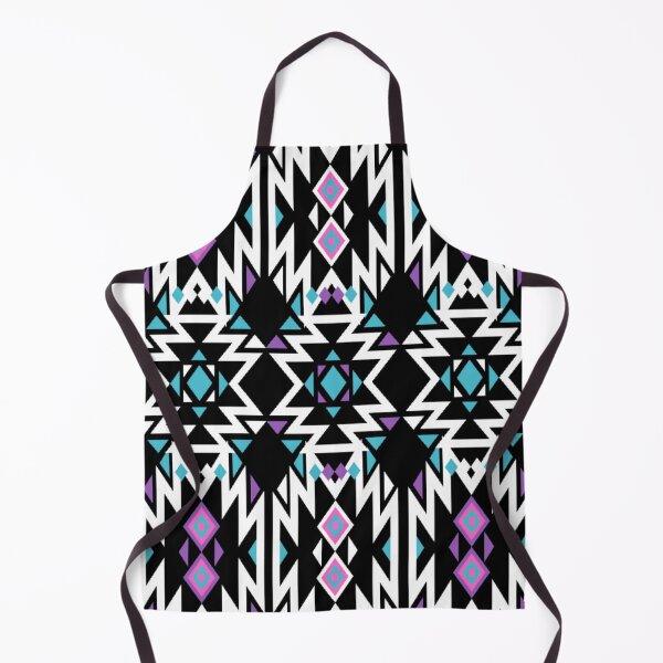 Artikelvorschau, Natives türkisfarbenes, rosa und violettes geometrisches Muster - Schwarz entworfen und verkauft von JMWCD.