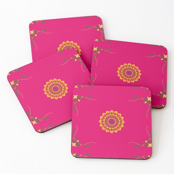 Item preview, Hot Pink, Rangoli with Decorative Corners designed and sold by Mamta Thakkar.