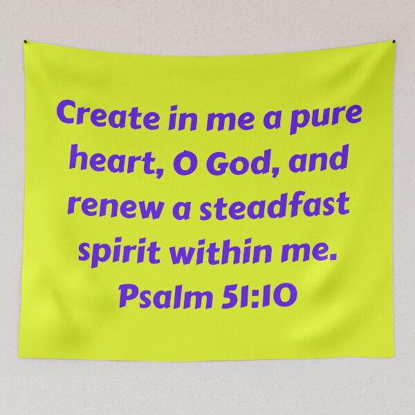 Aperçu de l'œuvre Bible Verse Psalm 51:10 créée et vendue par Prayingwarrior.