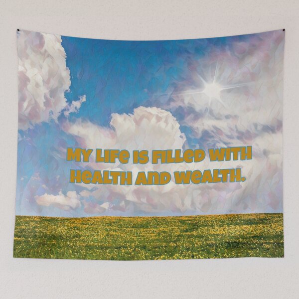 Item preview, My Life is Filled With Health and Wealth! Law of Attraction, Positive Affirmation designed and sold by iASunshine.