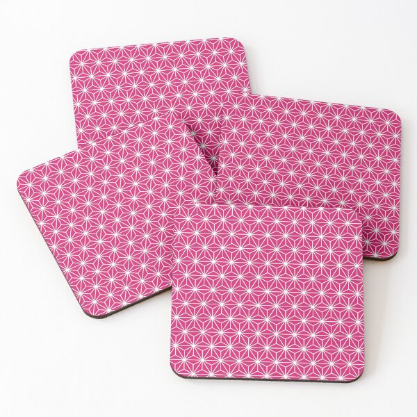 Item preview, Dogwood Rose Pink White Asanoha - Japanese Traditional Pattern designed and sold by KinitaDesign.