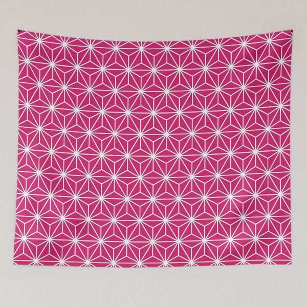 Item preview, Dogwood Rose Pink White Asanoha - Japanese Traditional Pattern designed and sold by KinitaDesign.