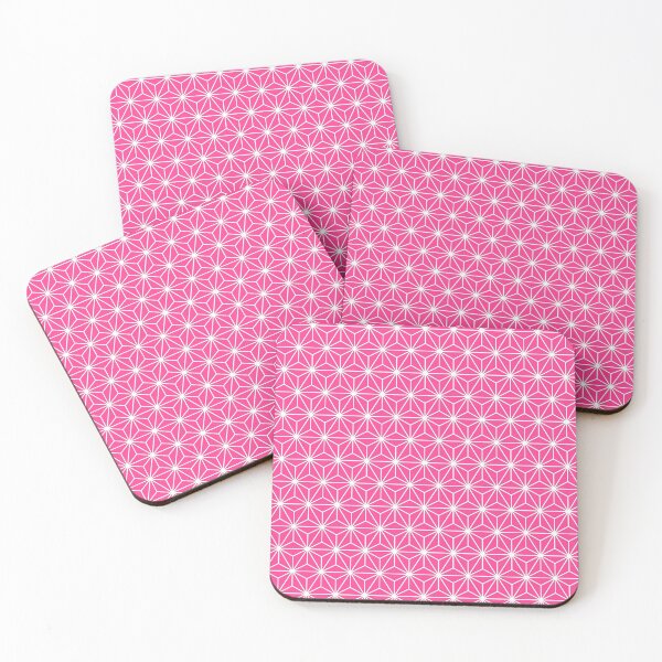 Item preview, French Fuchsia White Asanoha - Japanese Traditional Pattern designed and sold by KinitaDesign.