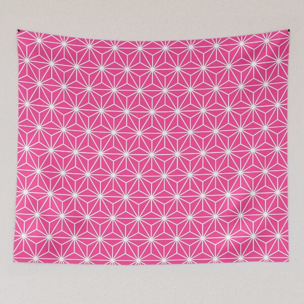 Item preview, French Fuchsia White Asanoha - Japanese Traditional Pattern designed and sold by KinitaDesign.