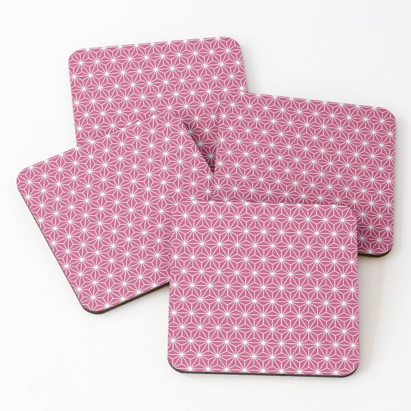 Item preview, Fuchsia Rose Pink White Asanoha - Japanese Traditional Pattern designed and sold by KinitaDesign.