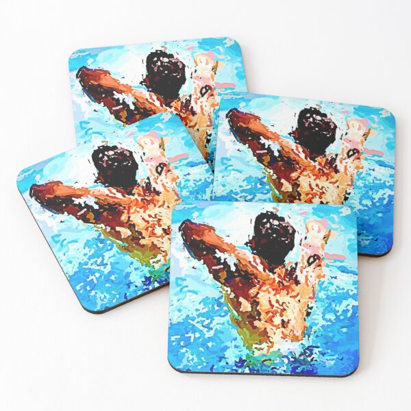 Item preview, Swimmer In Waves. Impressionist Digital Drawing . Wallsoffame.com.au designed and sold by WallsOfFameAust.