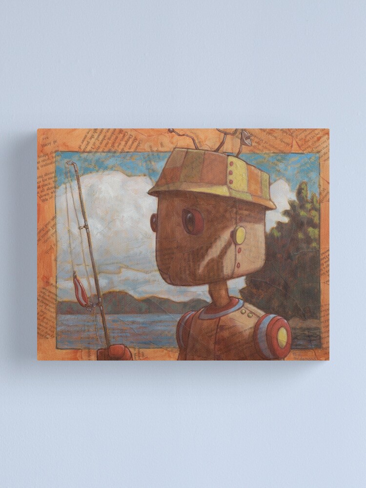 Thumbnail 1 of 3, Canvas Print, red devil robot designed and sold by marcelguldemond.