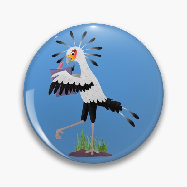 Item preview, Cute secretary bird writing notes cartoon designed and sold by FrogFactory.