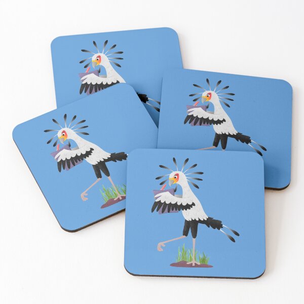 Item preview, Cute secretary bird writing notes cartoon designed and sold by FrogFactory.
