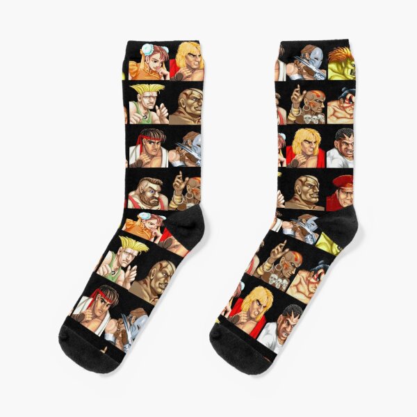 Street Fighter 2 Vega Mens & Womens Unisex Street Fighter Crew Socks