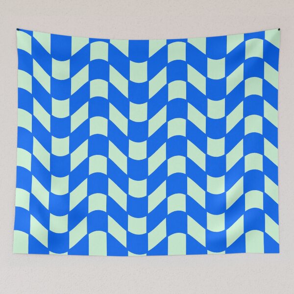 Item preview, Blue jagged grid designed and sold by lee-mandarinee.
