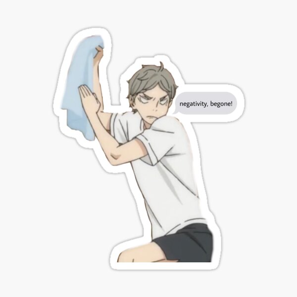 Haikyuu!! Sugawara Negativity, Begone! Sticker
