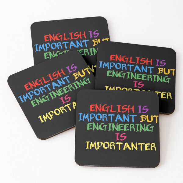 Item preview,  English is important but engineering is importanter - Funny engineering, Funny engineering quotes designed and sold by ritach11.
