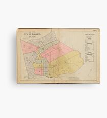 Vintage Map of Elizabeth NJ (1902) Metal Print