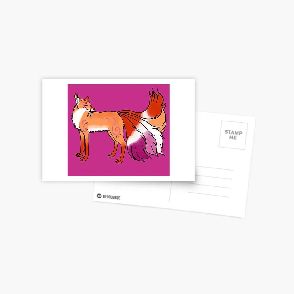 Lesbian Pride Kitsune Fox | Postcard