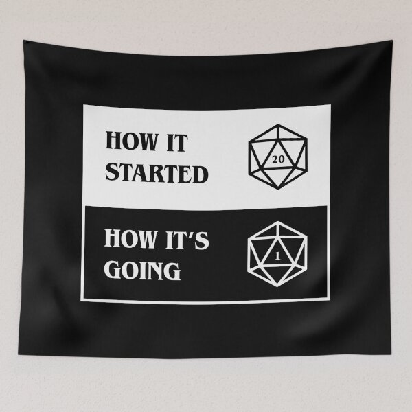 Item preview, How It Started and How It's Going Funny D20 Dice Status designed and sold by pixeptional.