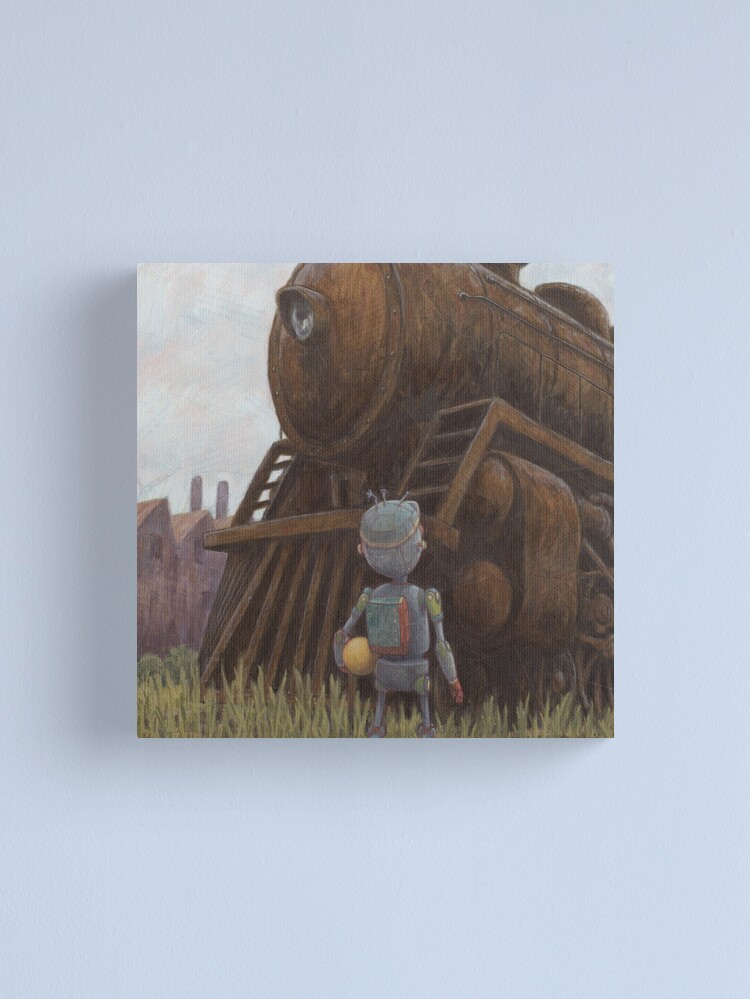 Thumbnail 1 of 3, Canvas Print, robot train designed and sold by marcelguldemond.