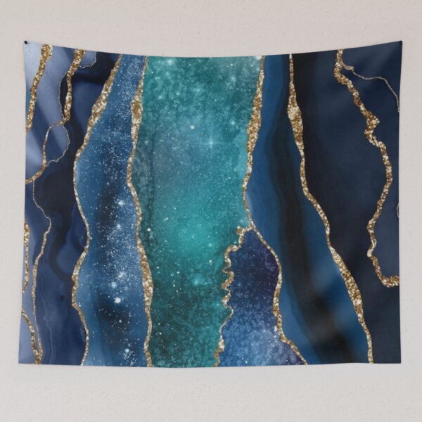 Item preview, Luxurious Navy and Deep Blue and Gold Galaxy Shimmer  designed and sold by aartidote.
