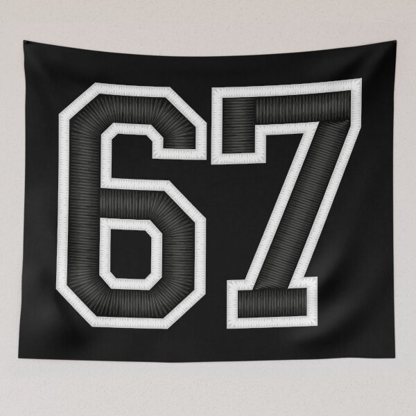 Item preview, 67 Black Jersey Sports Number sixty-seven Football 67 designed and sold by elhefe.