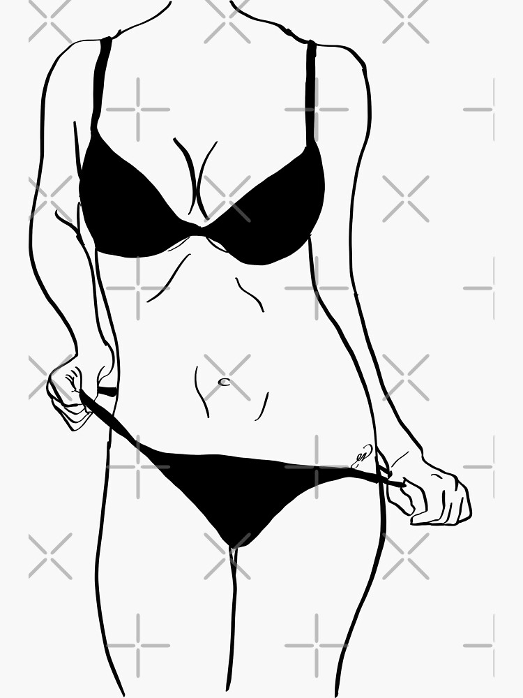 Sexy Body Line Art Sticker For Sale By Maizephyr Redbubble 