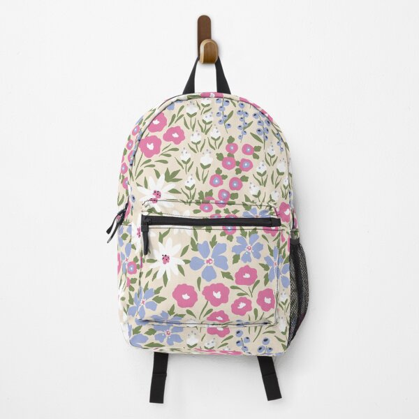 Item preview, Modern pink, blue, white floral pattern with cream background. designed and sold by kpifer.