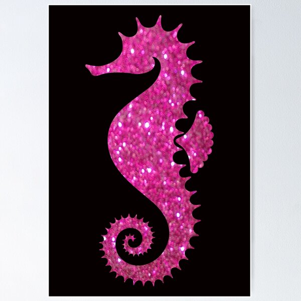 Item preview, Hot Pink Faux Glitter Seahorse designed and sold by Felicity-K.