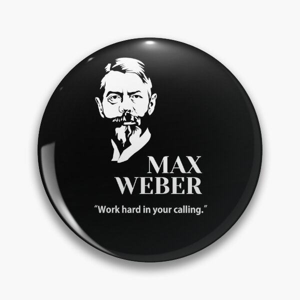 Item preview, philosopher, Max Weber quotes, Work hard in your calling(small, black) designed and sold by challengecafe.