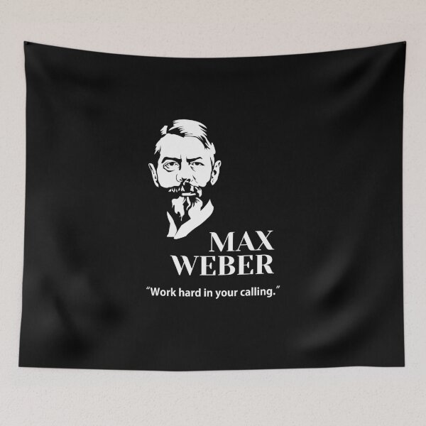 Item preview, philosopher, Max Weber quotes, Work hard in your calling(small, black) designed and sold by challengecafe.