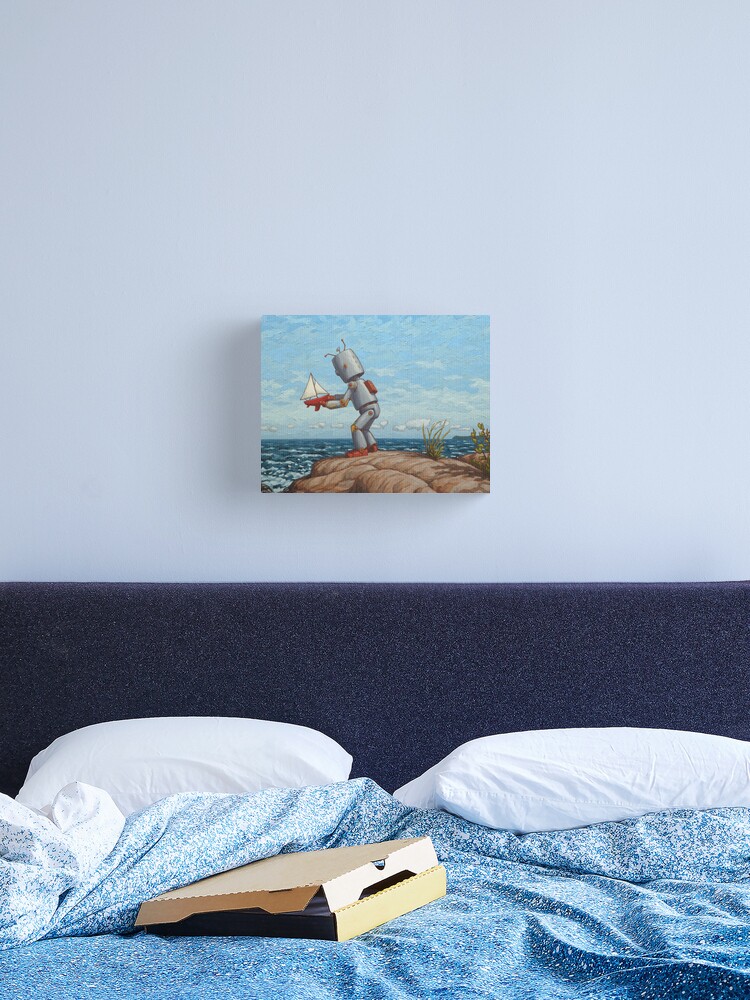 Thumbnail 2 of 3, Canvas Print, robot sailboat designed and sold by marcelguldemond.