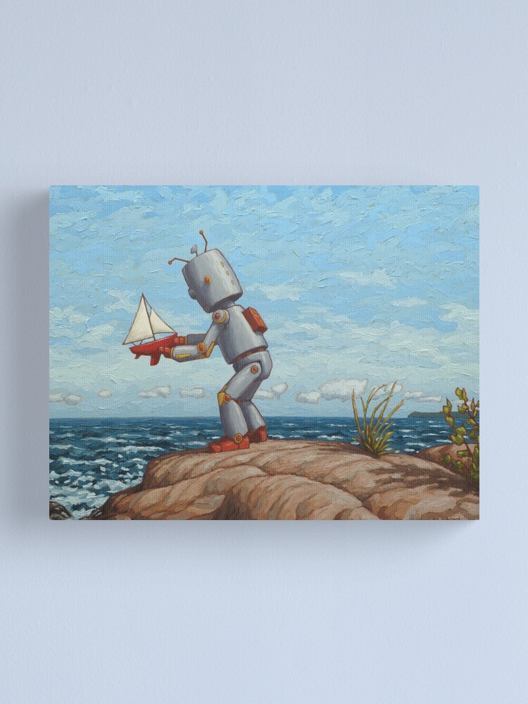 Thumbnail 1 of 3, Canvas Print, robot sailboat designed and sold by marcelguldemond.