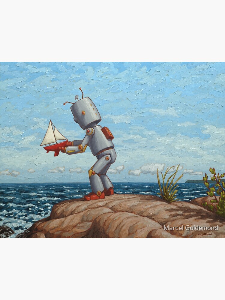 Thumbnail 3 of 3, Canvas Print, robot sailboat designed and sold by marcelguldemond.