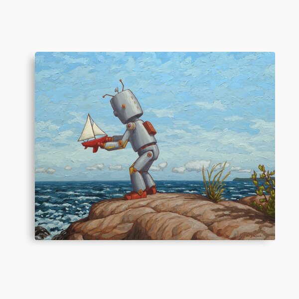 robot sailboat Canvas Print