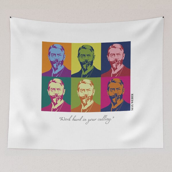 Item preview, pop art philosopher, pop art Max Weber, quotes, Work hard in your calling(handwriting) designed and sold by challengecafe.