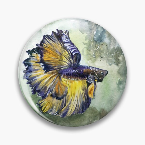 Item preview, Betta fish drawing with green background designed and sold by TinaPolyak.