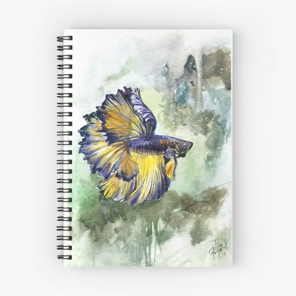 Item preview, Betta fish drawing with green background designed and sold by TinaPolyak.