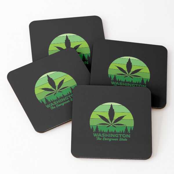 Item preview, Washington The Evergreen State Marijuana Leaf Retro Sun designed and sold by emorestste.