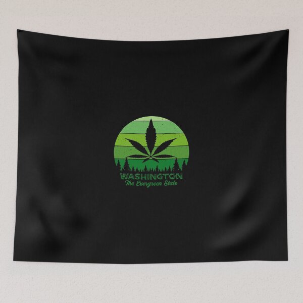 Item preview, Washington The Evergreen State Marijuana Leaf Retro Sun designed and sold by emorestste.