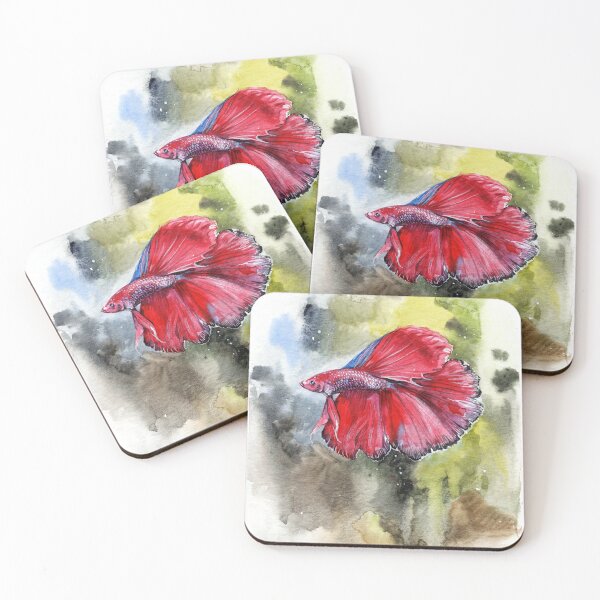 Item preview, Siamese fish on agreen background designed and sold by TinaPolyak.