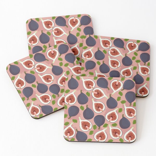 Item preview, A pattern of figs and leaves on a pink background. designed and sold by LionKsi89.