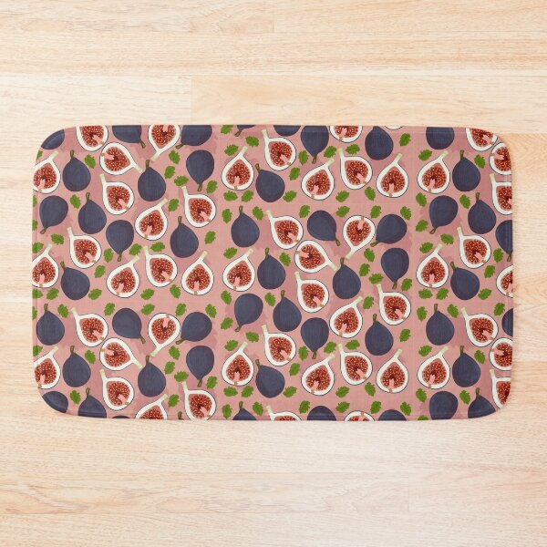 Item preview, A pattern of figs and leaves on a pink background. designed and sold by LionKsi89.
